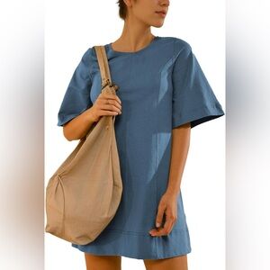 Hixiaohe Casual Dresses for Women Short Sleeve Mini T Shirt Dress3